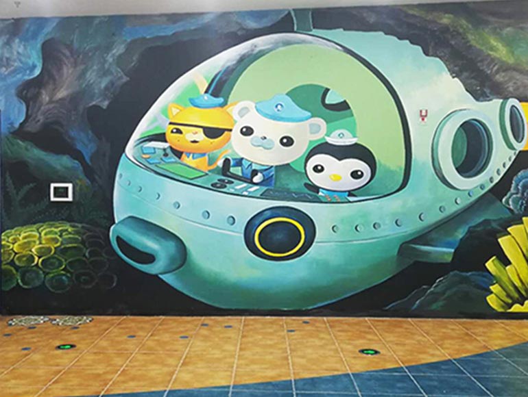 萬達(dá)廣場(chǎng)墻體彩繪